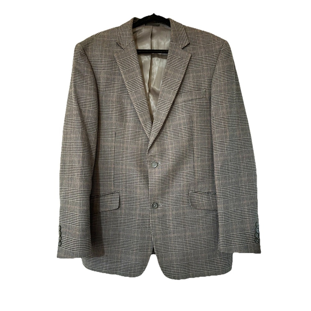 Madison Men's Gray Twill Jacket Blazer 42 Long Sport Coat 2 button